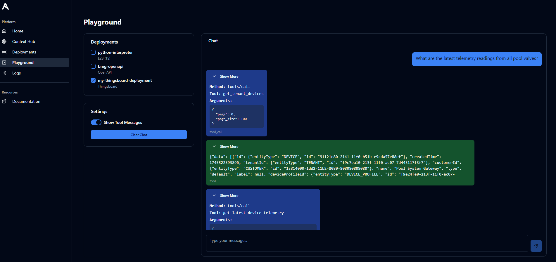 Create Thingsboard Deployment Playground 1